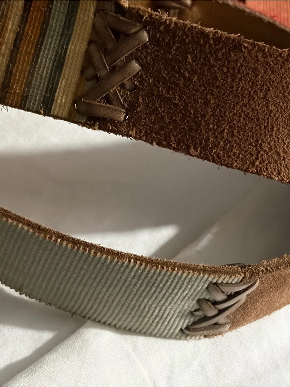 Lucky brand Corduroy and Suede Belt Set